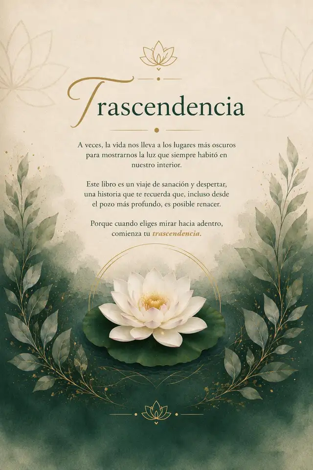 Trascendencia: flor de loto sobre el pozo, ilustración del universo del libro
